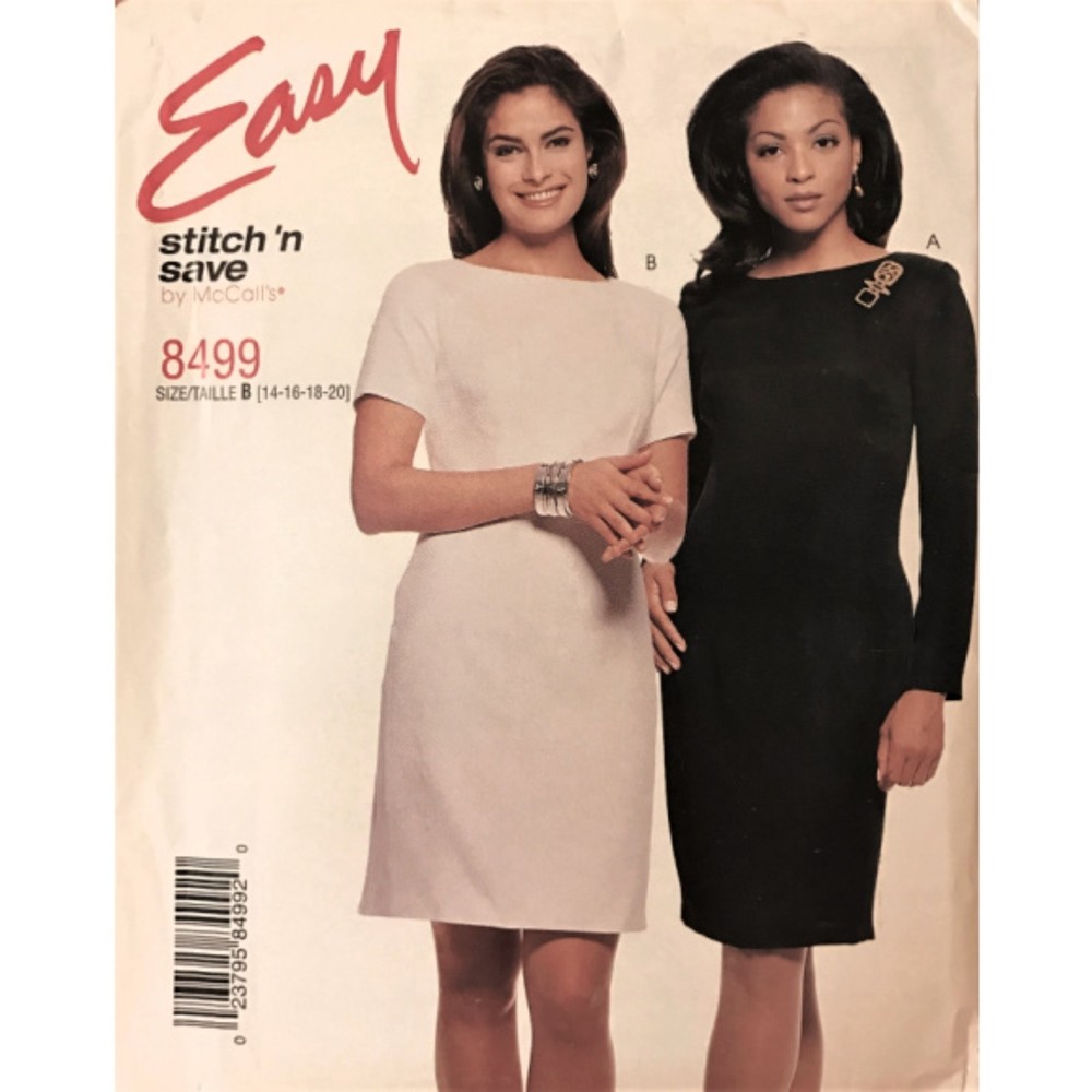 Vintage ©1996 Stitch n' Save 8499 Misses' Dress. Size 14-16-18-20
